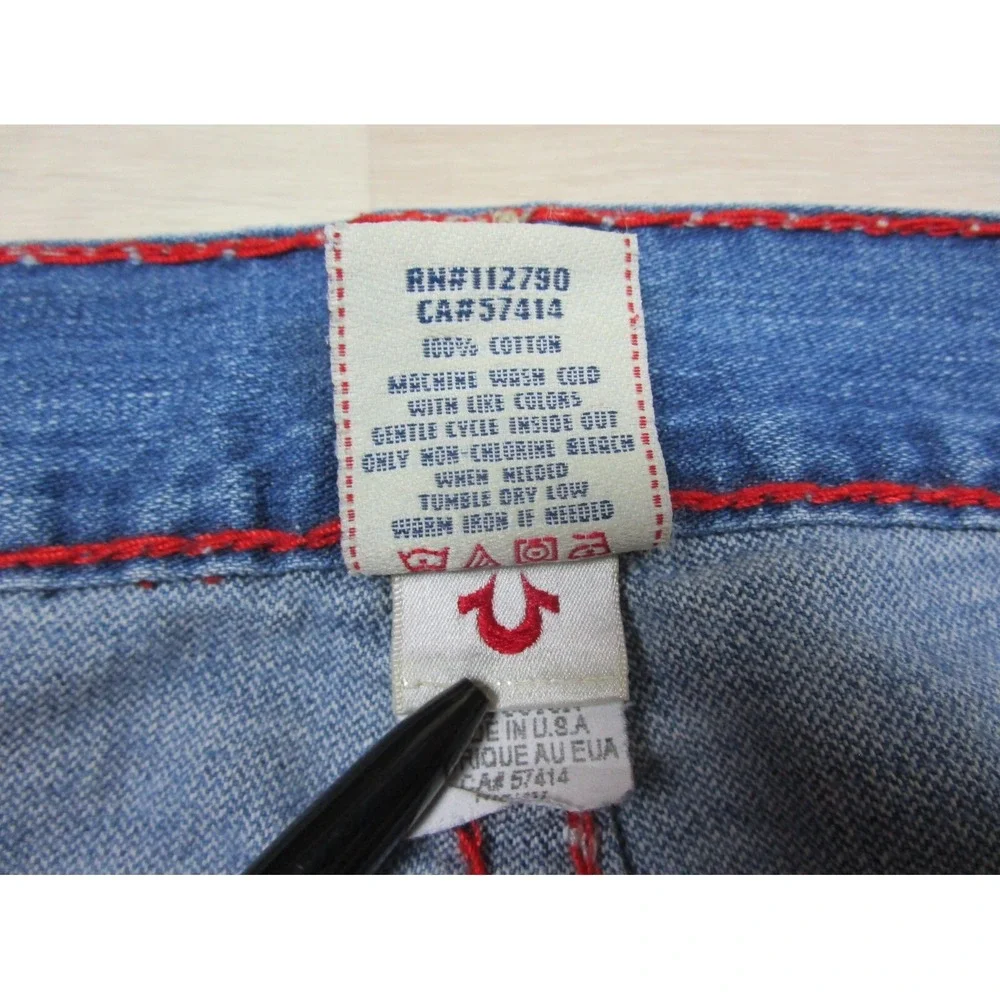 True Religion Men's Designer Jeans - Ricky Super T USA Straight‎ 42x34 Flap